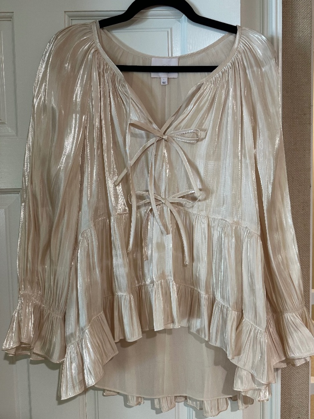 Cinq a Sept - Iridescent/Metallic Gold Dressy Blouse